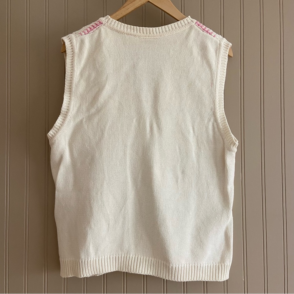 Vintage Northern Reflections 100% Cotton Sweater Vest Women’s Size Large - Picture 4 of 6